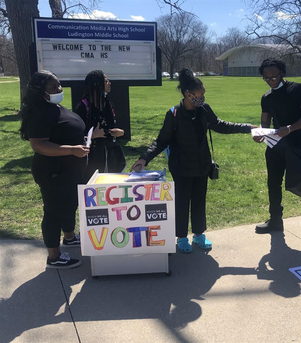  Students registering for voting